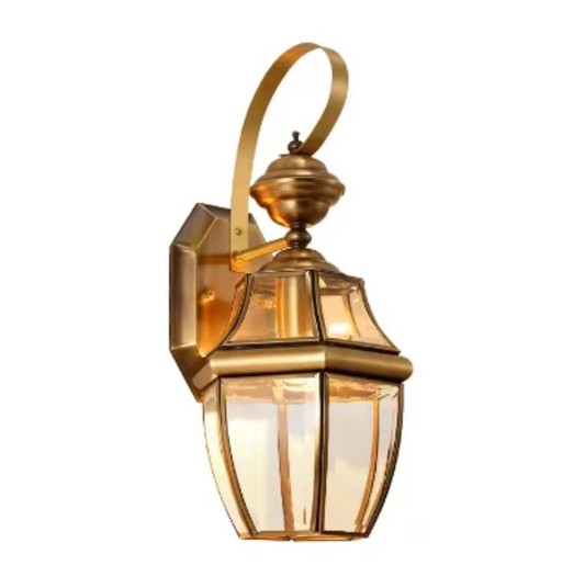 Vintage porch outdoor fixture waterproof luminaire lantern gold garden wall lamps