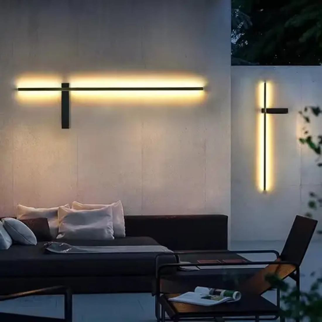 Minimalist sconces strip linear exterior light led Entrance garden outdoor wall lamps