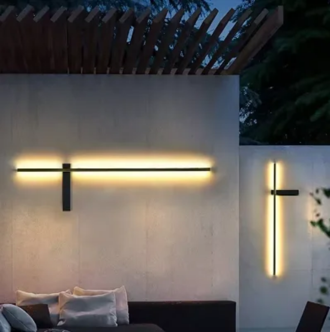 Minimalist sconces strip linear exterior light led Entrance garden outdoor wall lamps