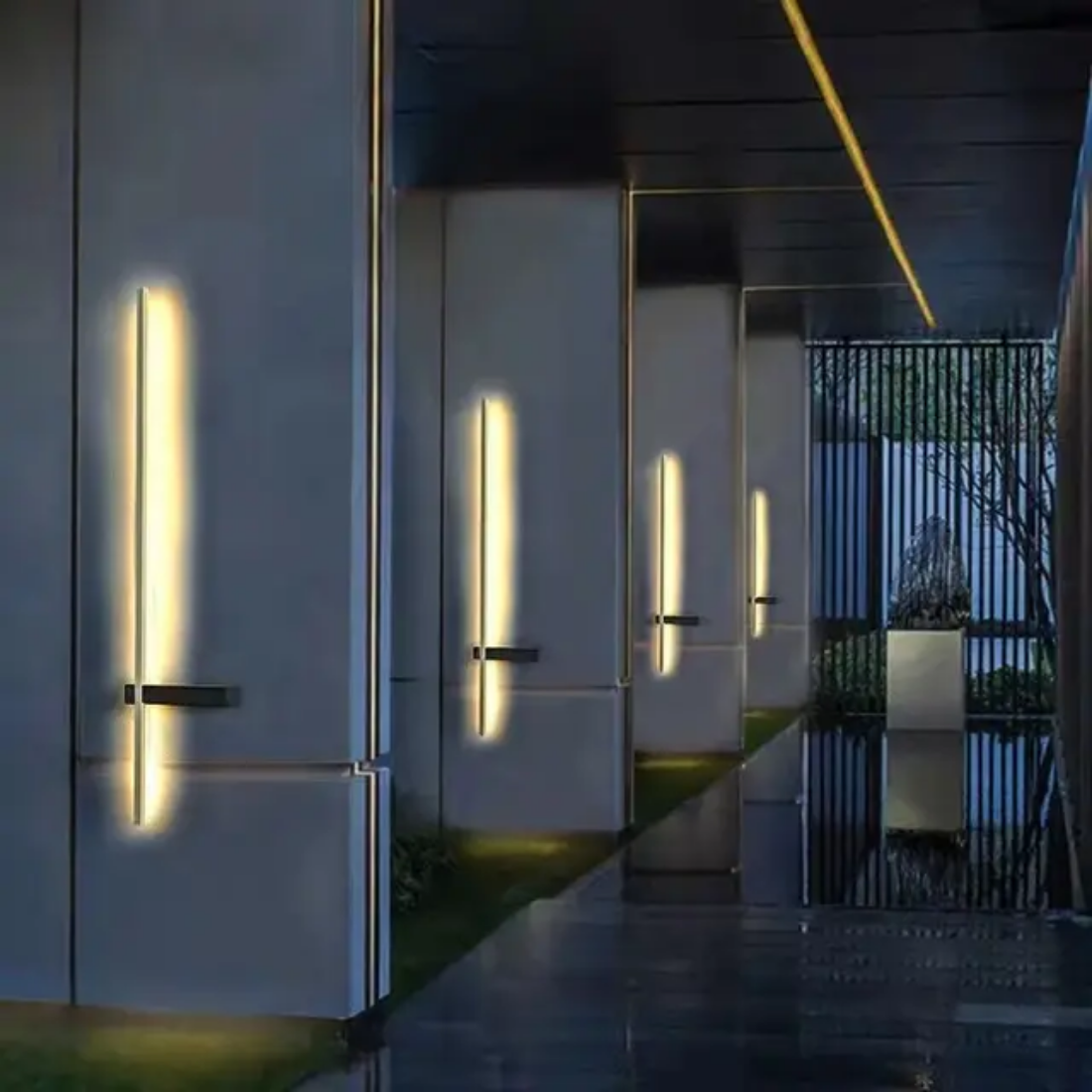 Minimalist sconces strip linear exterior light led Entrance garden outdoor wall lamps