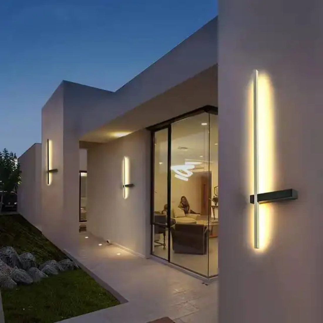 Minimalist sconces strip linear exterior light led Entrance garden outdoor wall lamps