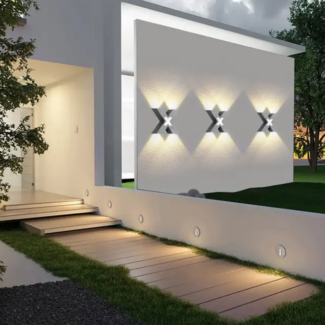 Waterproof modern black led outdoor wall lamps