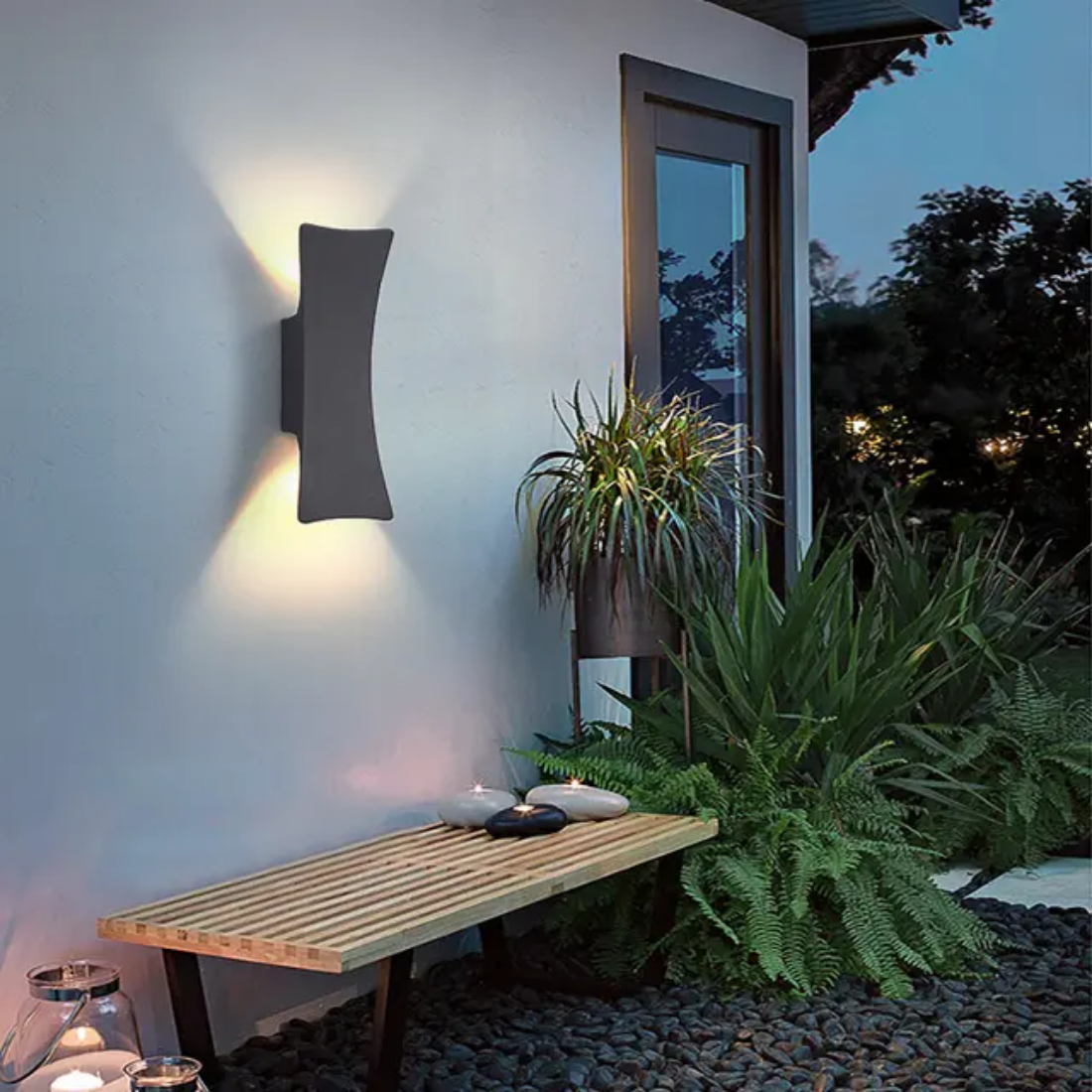 Modern outdoor exterior linear strip wall lamp wat