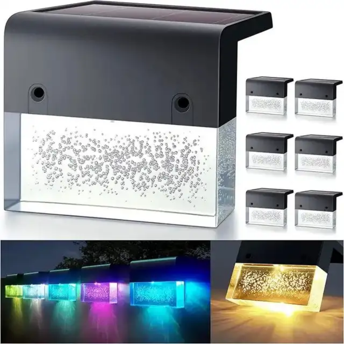 Waterproof Outdoor Garden Light Fence Steps Rgb solar outdoor lights ip65 led black wall lamp