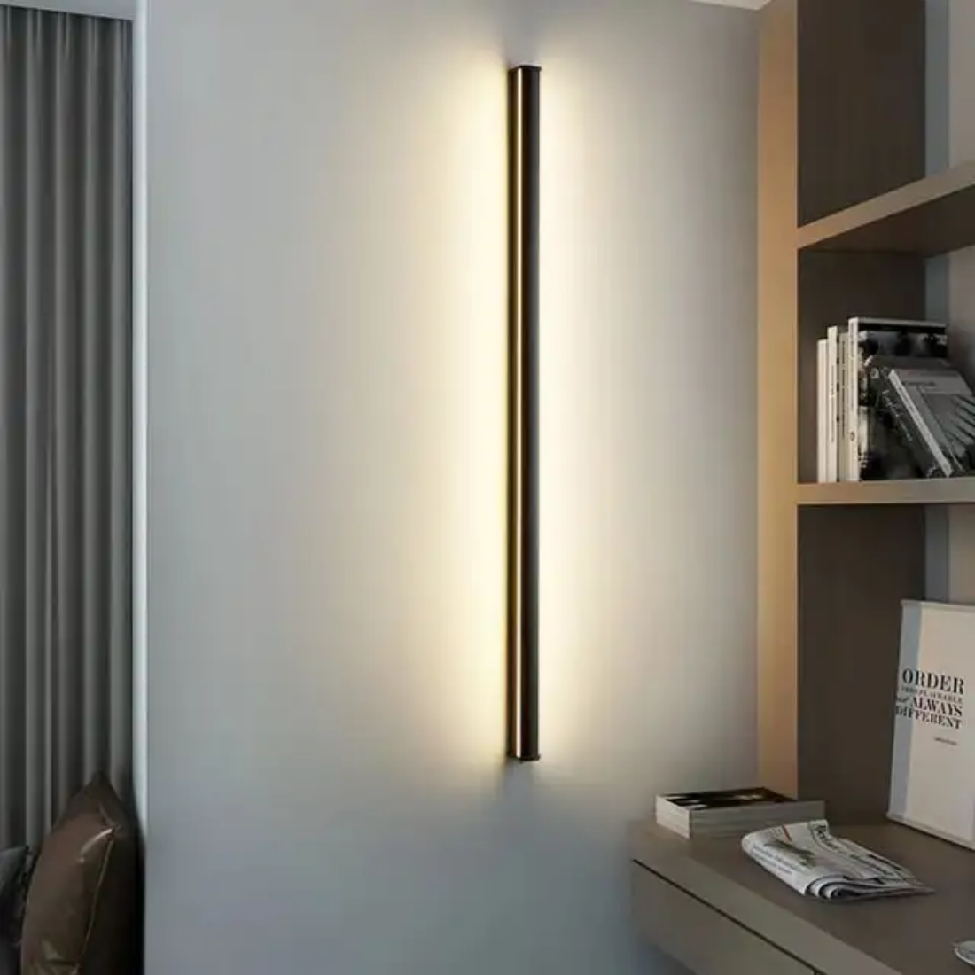 Decoration led wall light indoor bedroom Bedside aisle black long strip wall light fixtures