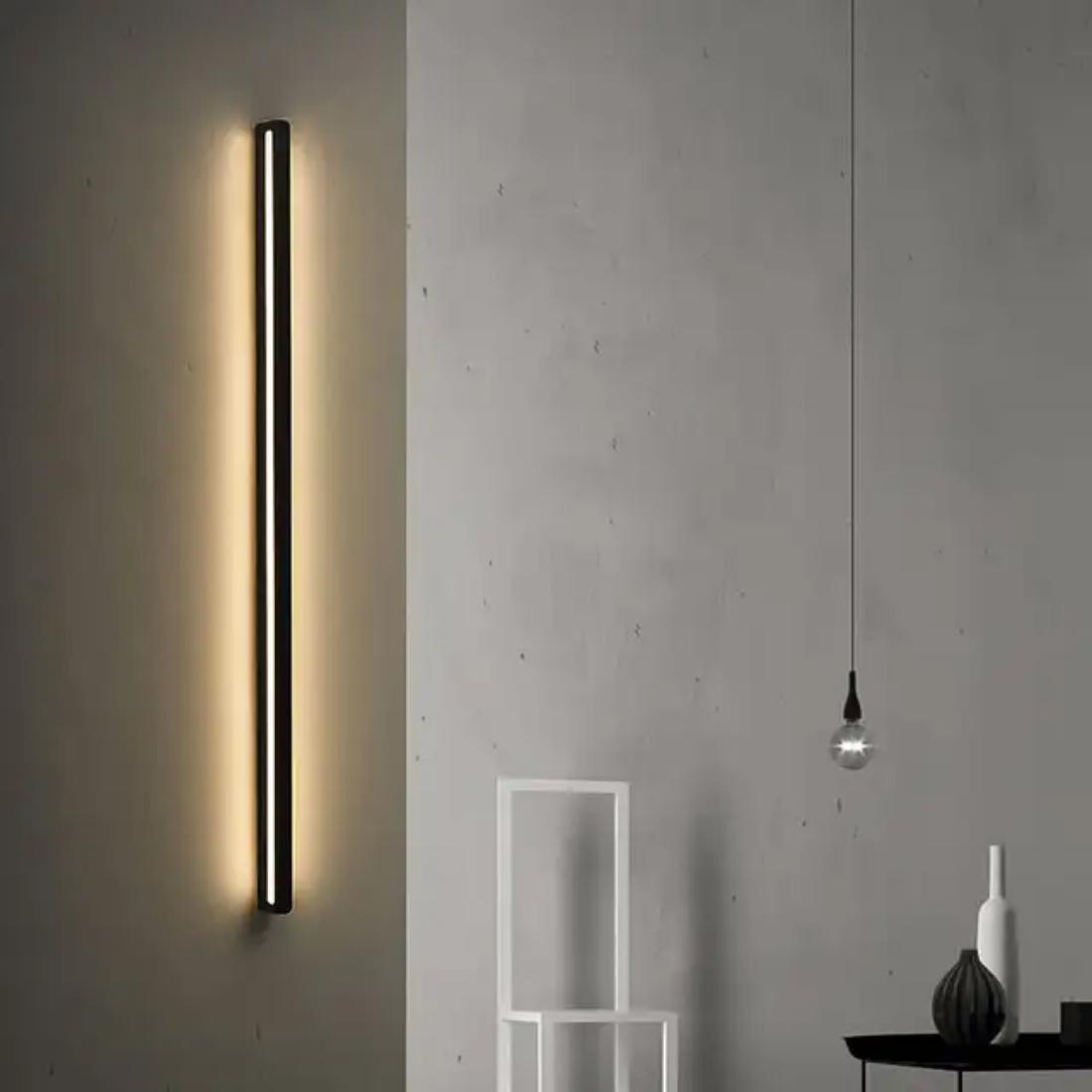 Decoration led wall light indoor bedroom Bedside aisle black long strip wall light fixtures