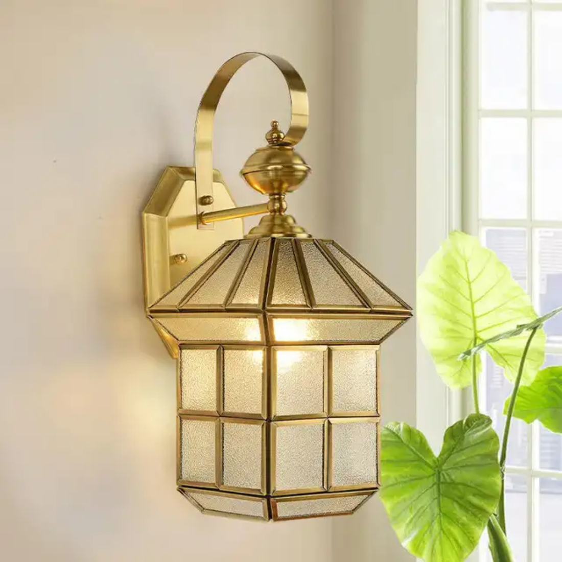 European Aluminum Glass Outdoor Wall Sconce Light Waterproof Vintage led Lantern Wall lamp