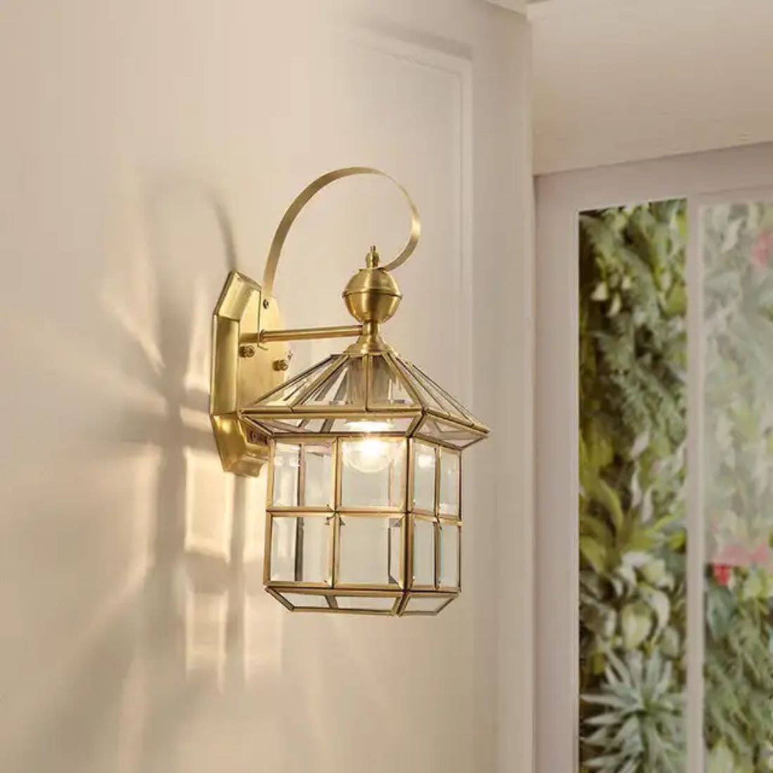 European Aluminum Glass Outdoor Wall Sconce Light Waterproof Vintage led Lantern Wall lamp