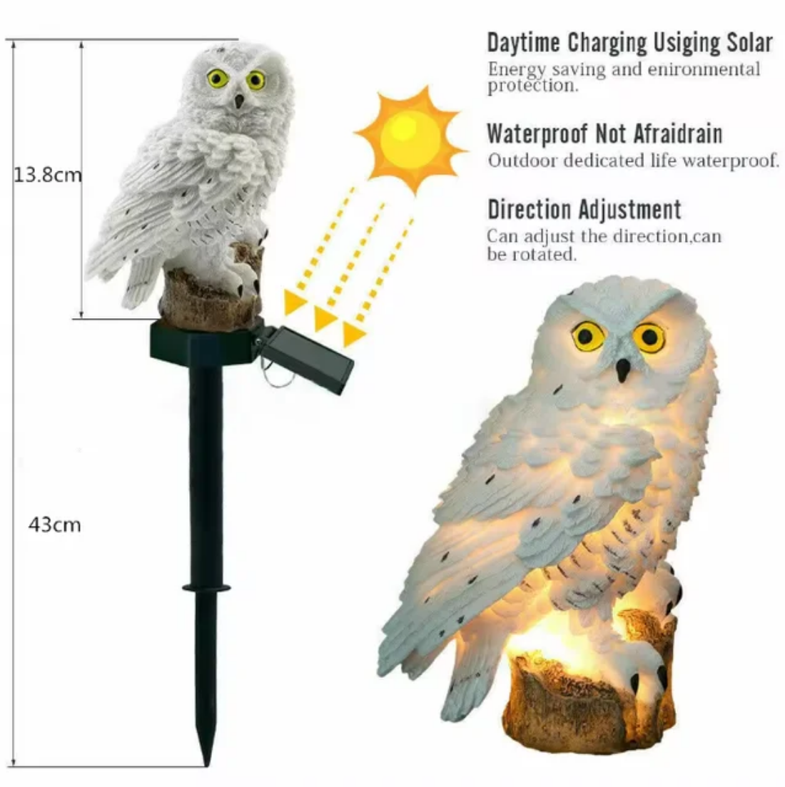 Pathway Walkway handicraft solar lamp Owl Shaped landscape lights night garden lamps