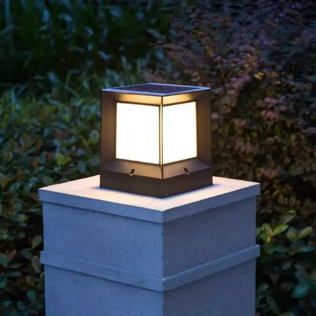 Square pillar lamp modern 20 latest design warm white induction pillar top of outdoor pillar solar lamp