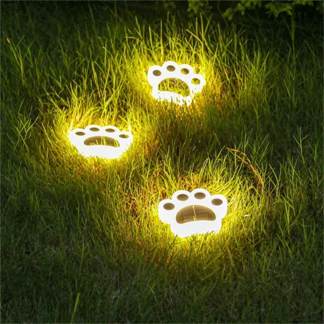 Creative Cat Paw Foot Print Lights outdoor Stair Pathway Yard Waterproof ip67 led solar powered garden lamp