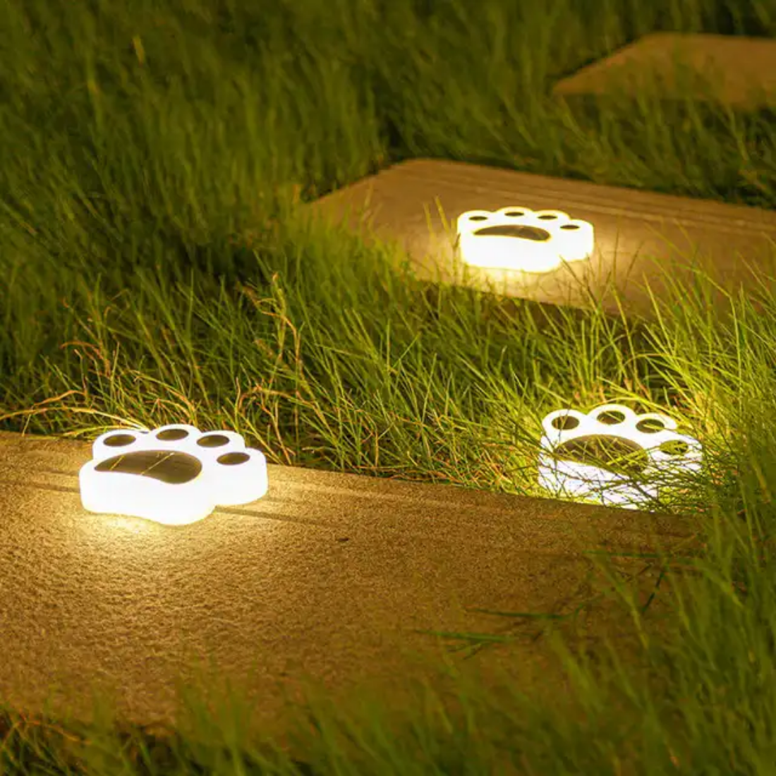 Creative Cat Paw Foot Print Lights outdoor Stair Pathway Yard Waterproof ip67 led solar powered garden lamp