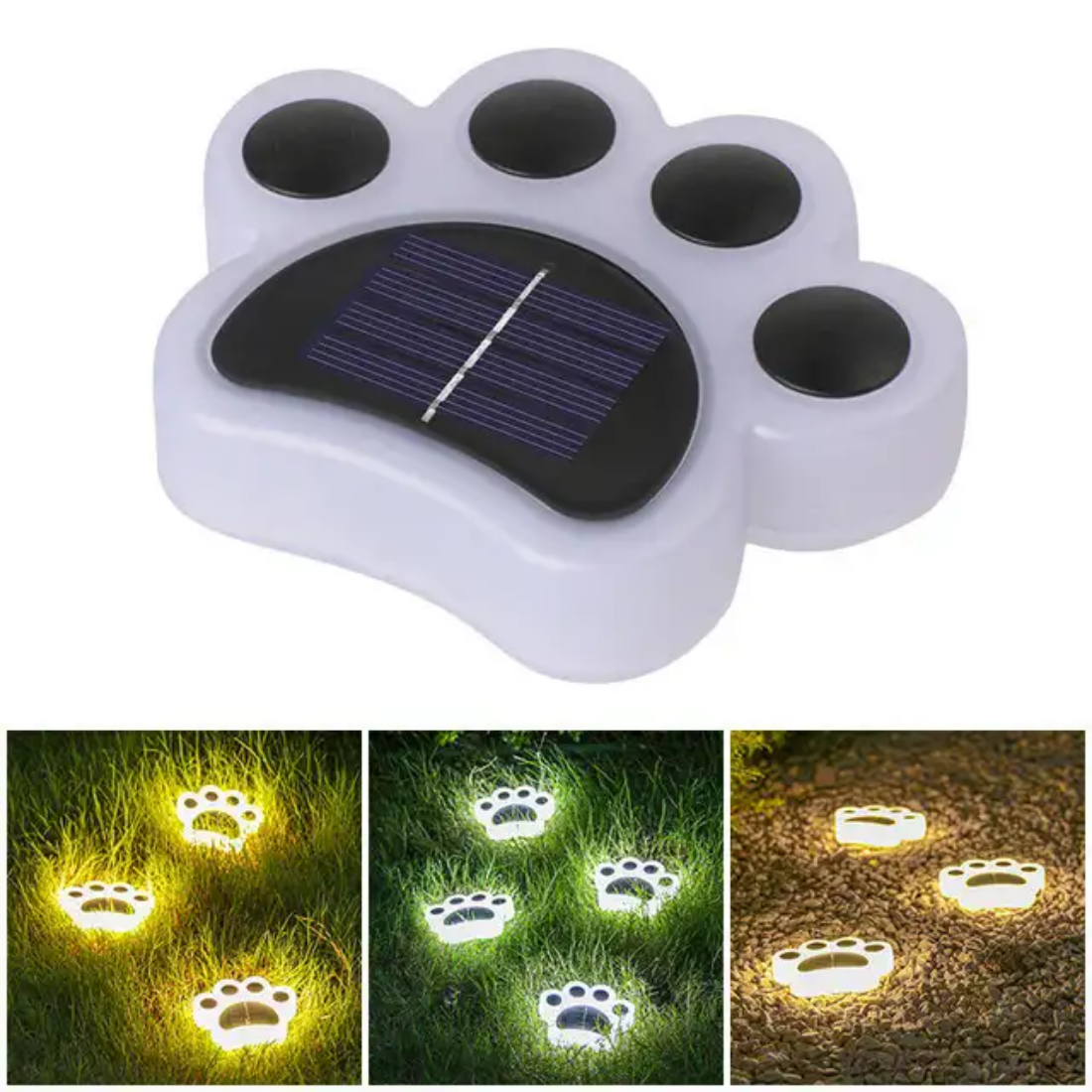 Creative Cat Paw Foot Print Lights outdoor Stair Pathway Yard Waterproof ip67 led solar powered garden lamp