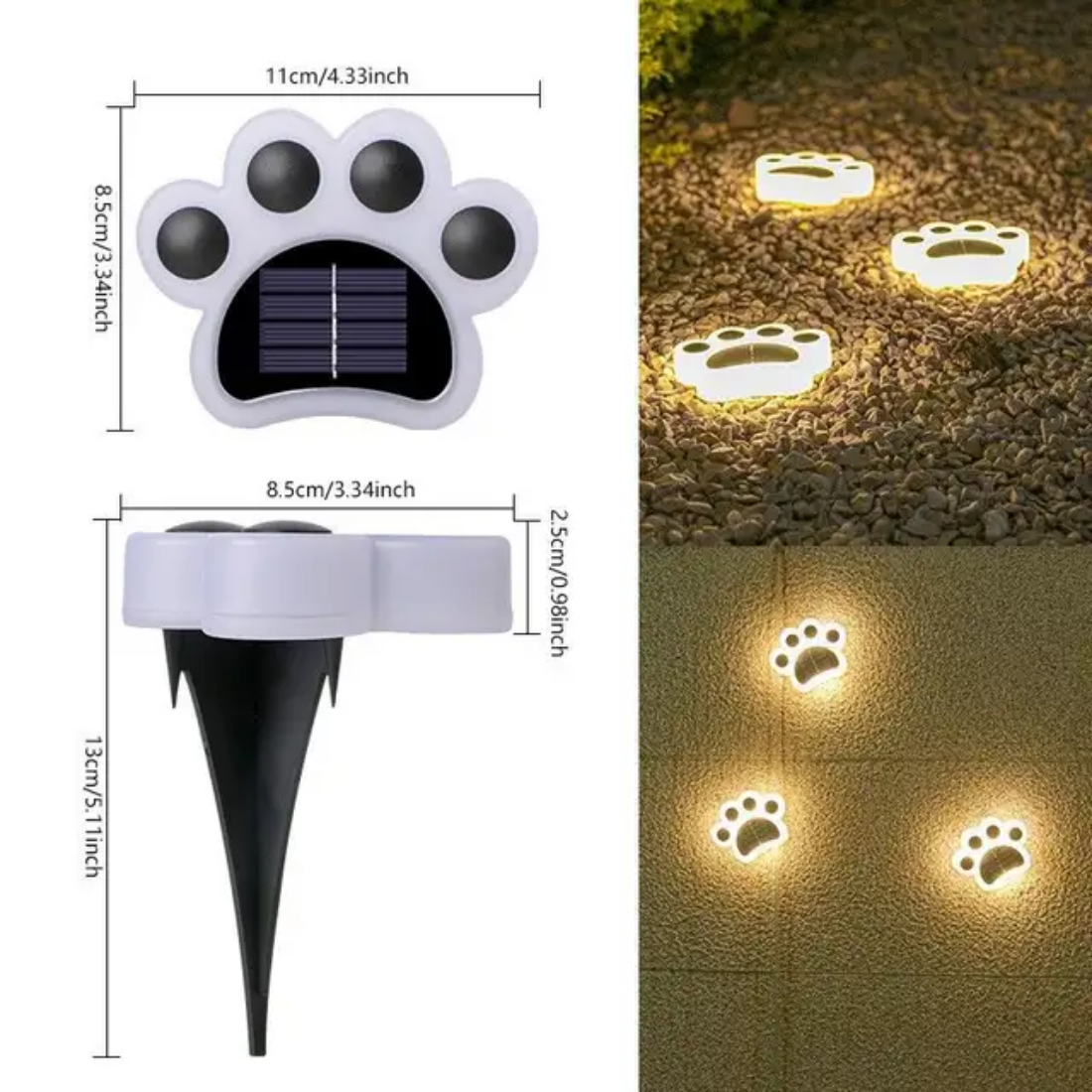 Creative Cat Paw Foot Print Lights outdoor Stair Pathway Yard Waterproof ip67 led solar powered garden lamp