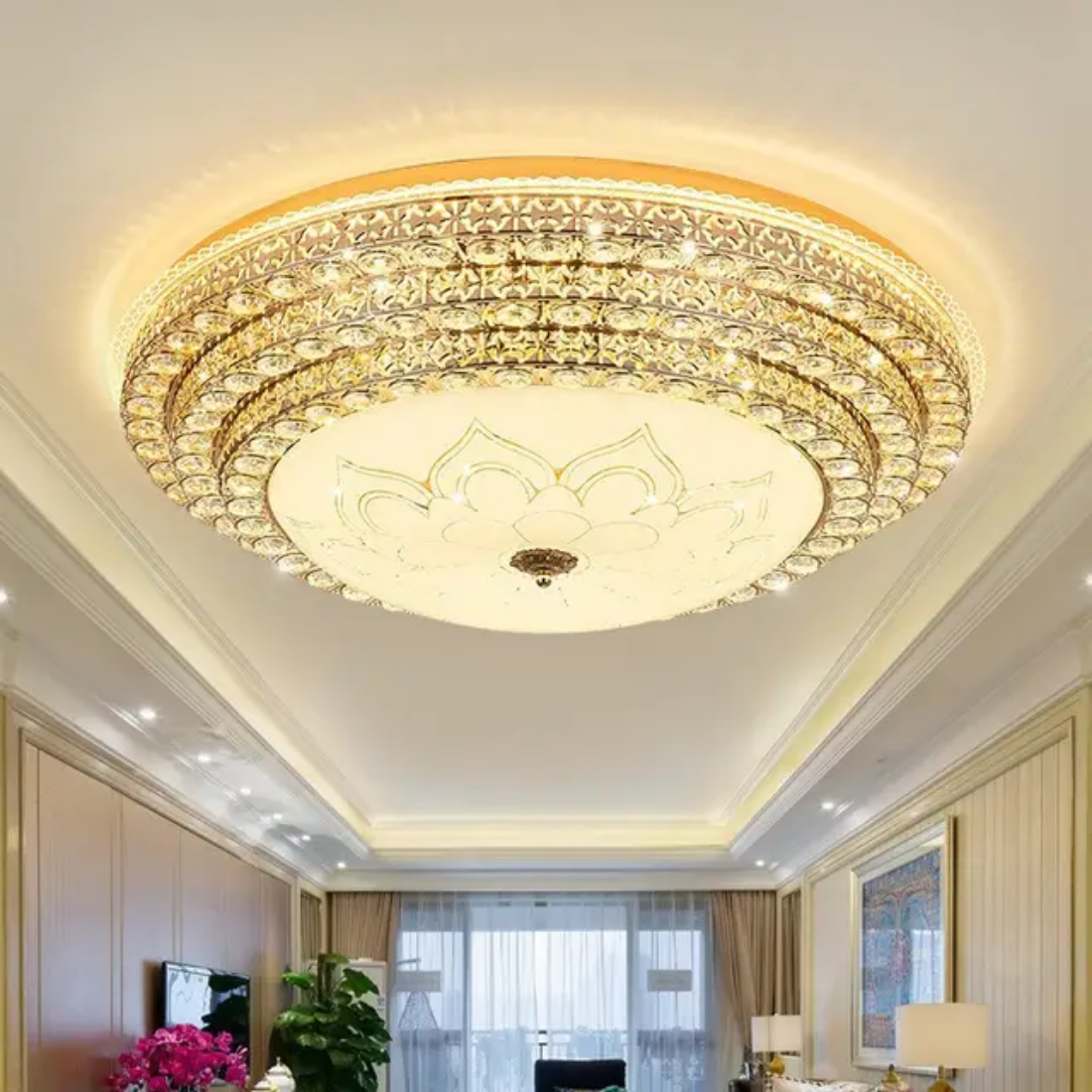 European style led ceiling chandelier light