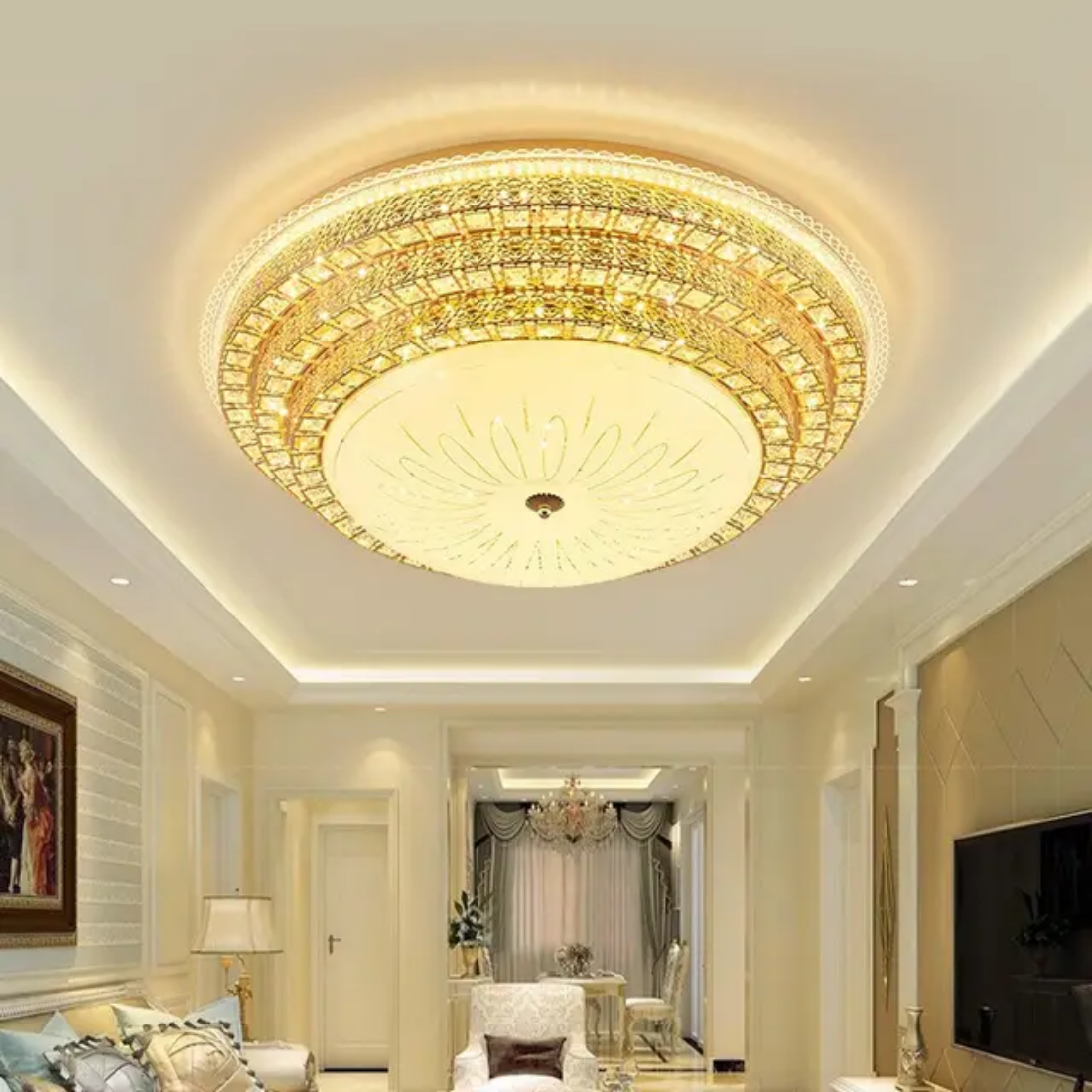 European style led ceiling chandelier light