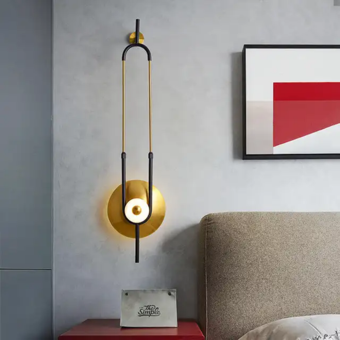 Marble sconce modern minimalist Sofa Background Bedside long pole Wall Lamp