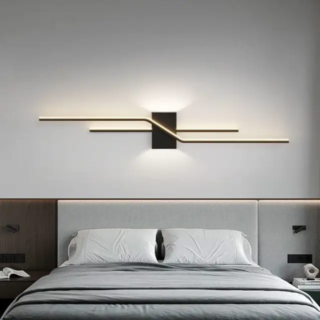 Line Wall Lamp Backdrop Bedside modern long strip led wall light for indoor lighting