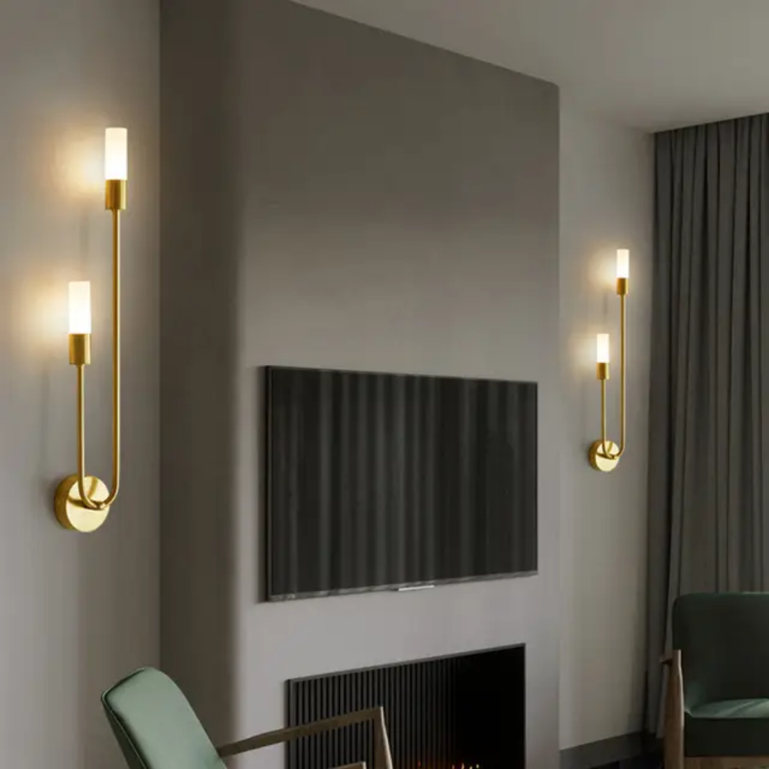 Modern Copper wall light Porch Corridor Bedside aisle long strip gold led Wall Sconce Lamp