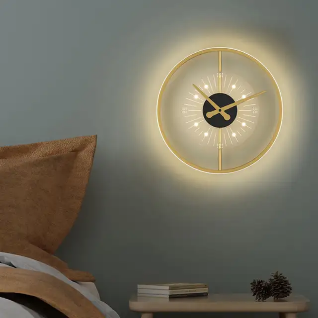 Nordic Bed Wall Lamp Charging Clock Bedside Wall Lights