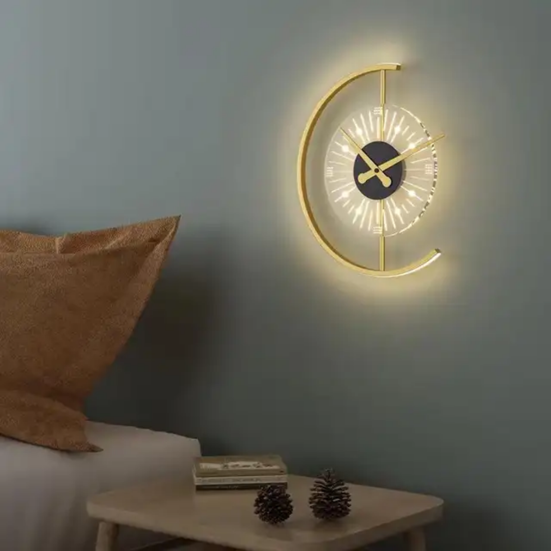 Nordic Bed Wall Lamp Charging Clock Bedside Wall Lights