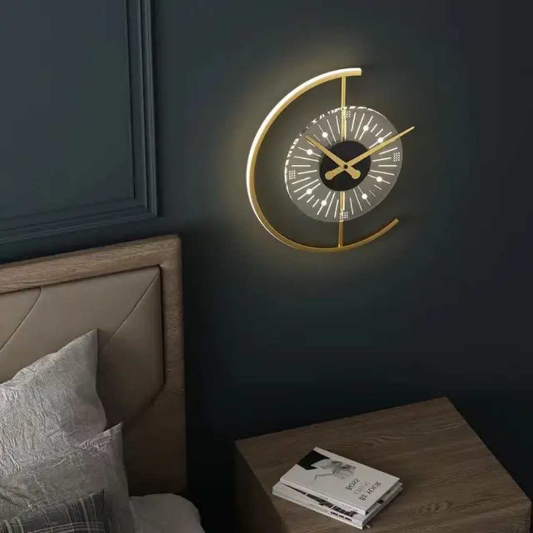 Nordic Bed Wall Lamp Charging Clock Bedside Wall Lights