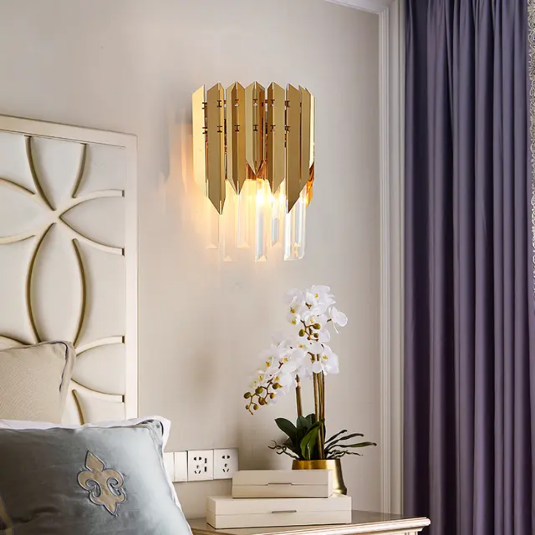 Luxury crystal small wall lamp