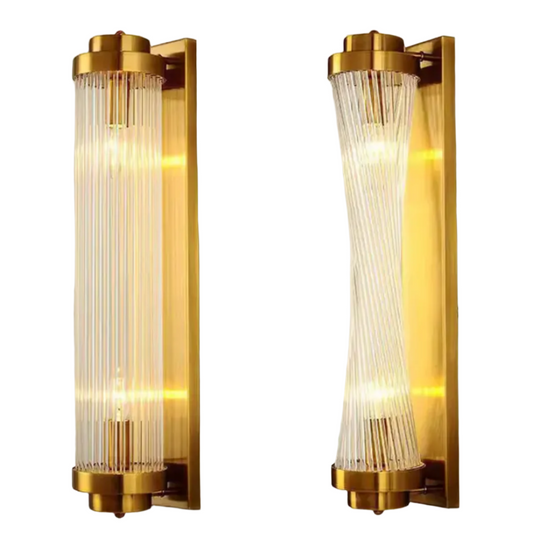 Crystal pillars Rotated Slim waist Decorative Gold Wall Lights