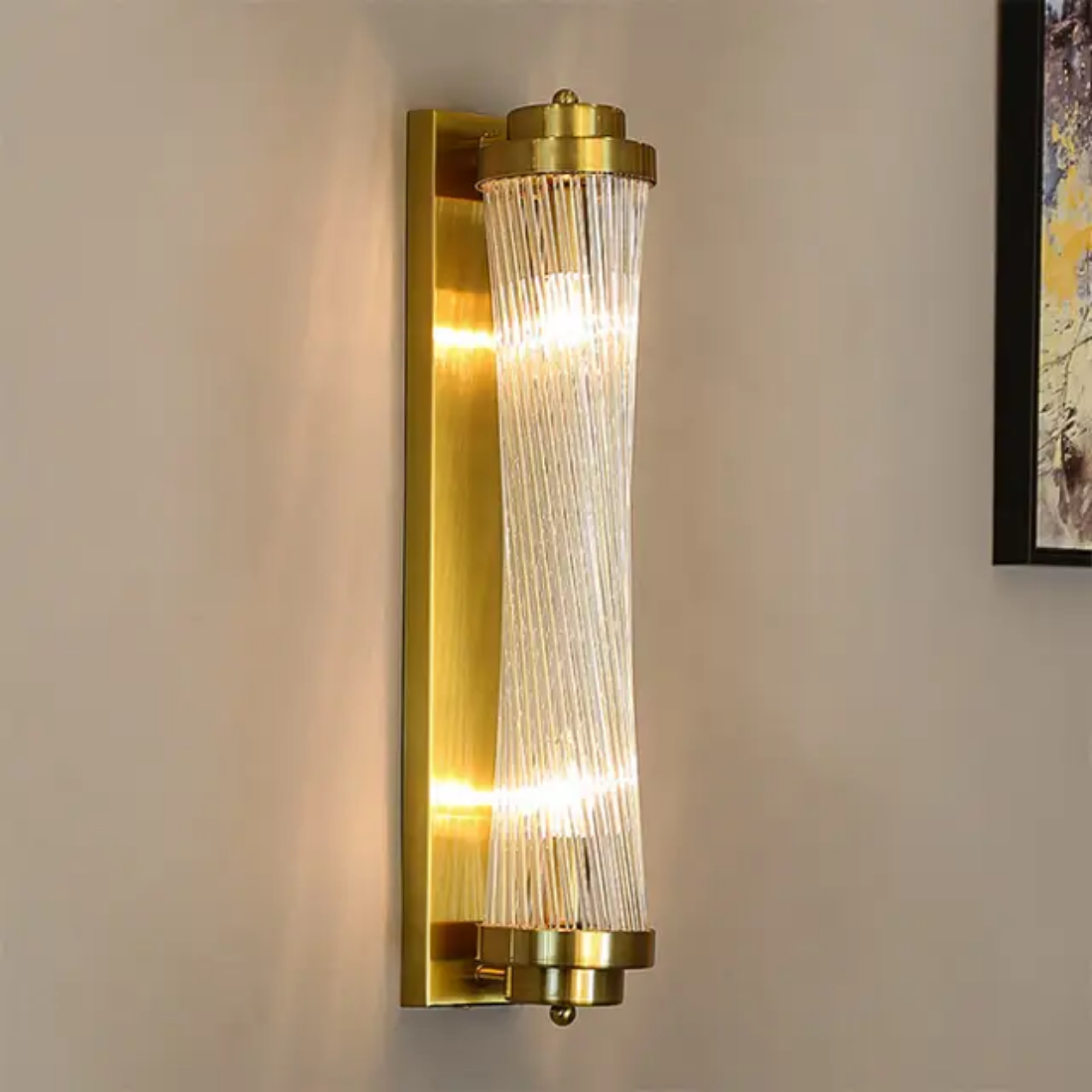 Crystal pillars Rotated Slim waist Decorative Gold Wall Lights