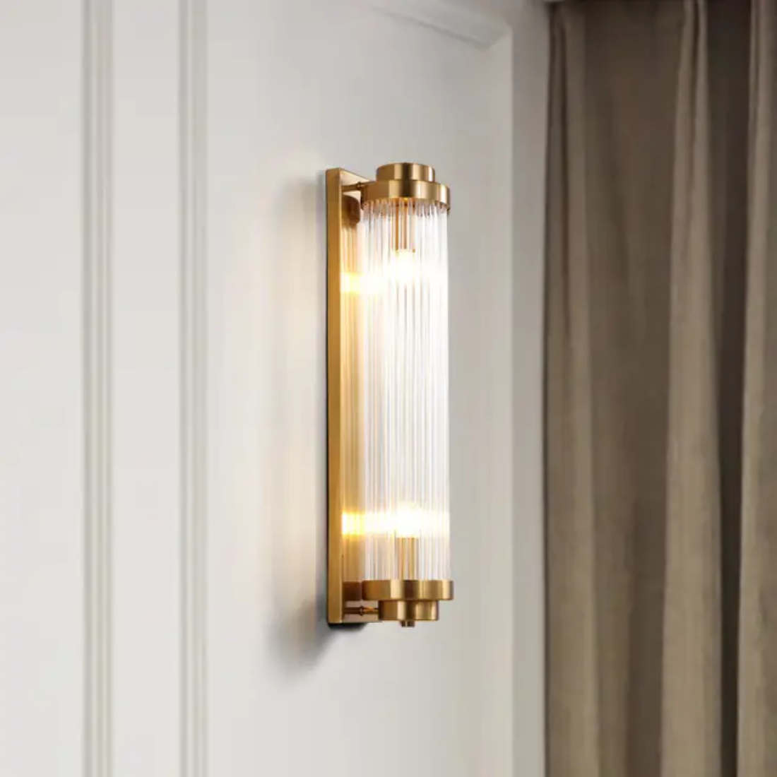 Crystal pillars Rotated Slim waist Decorative Gold Wall Lights