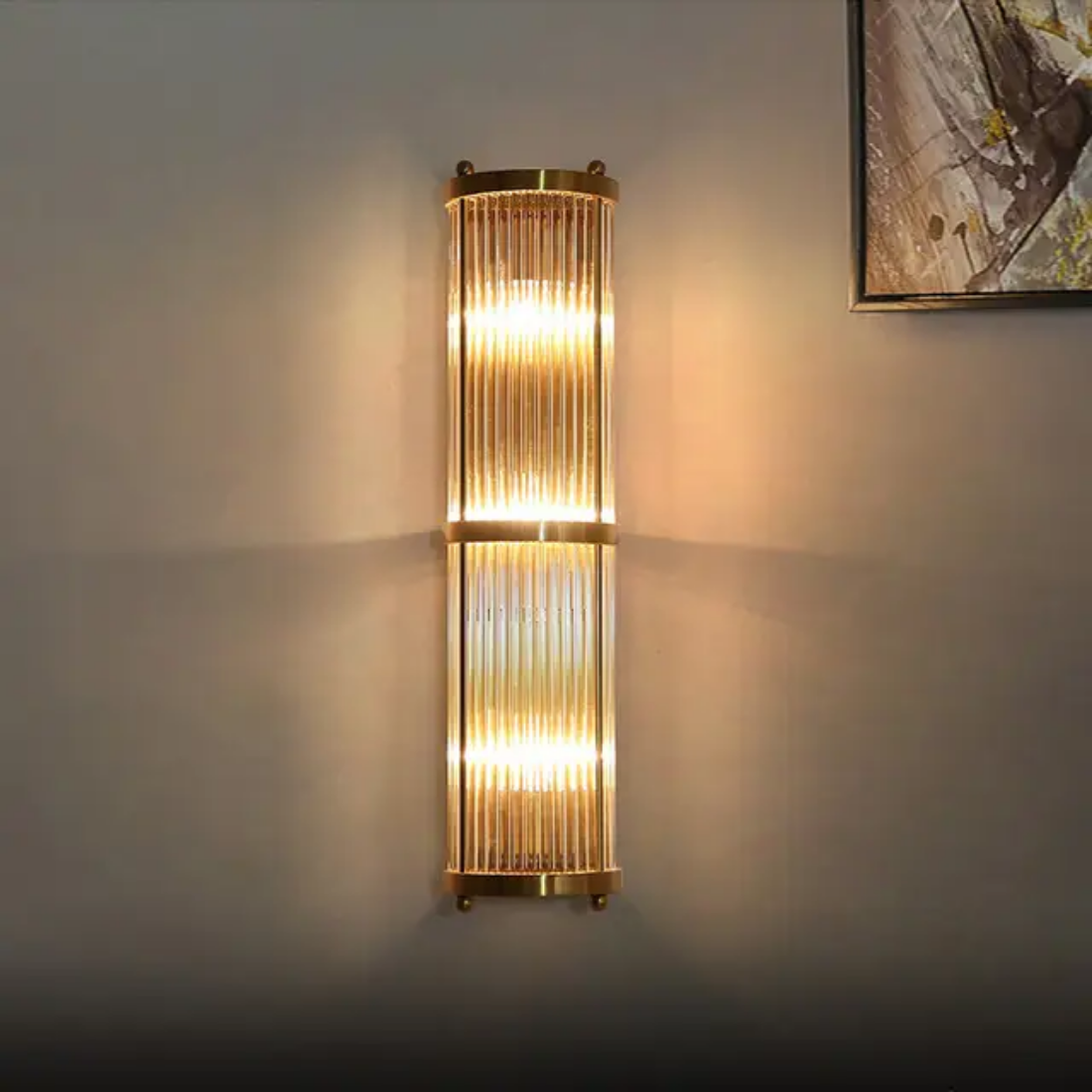 Plated glass shade wall lamp