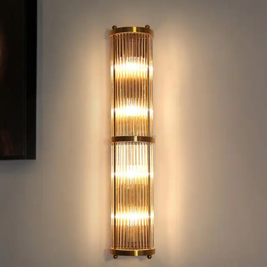 Plated glass shade wall lamp