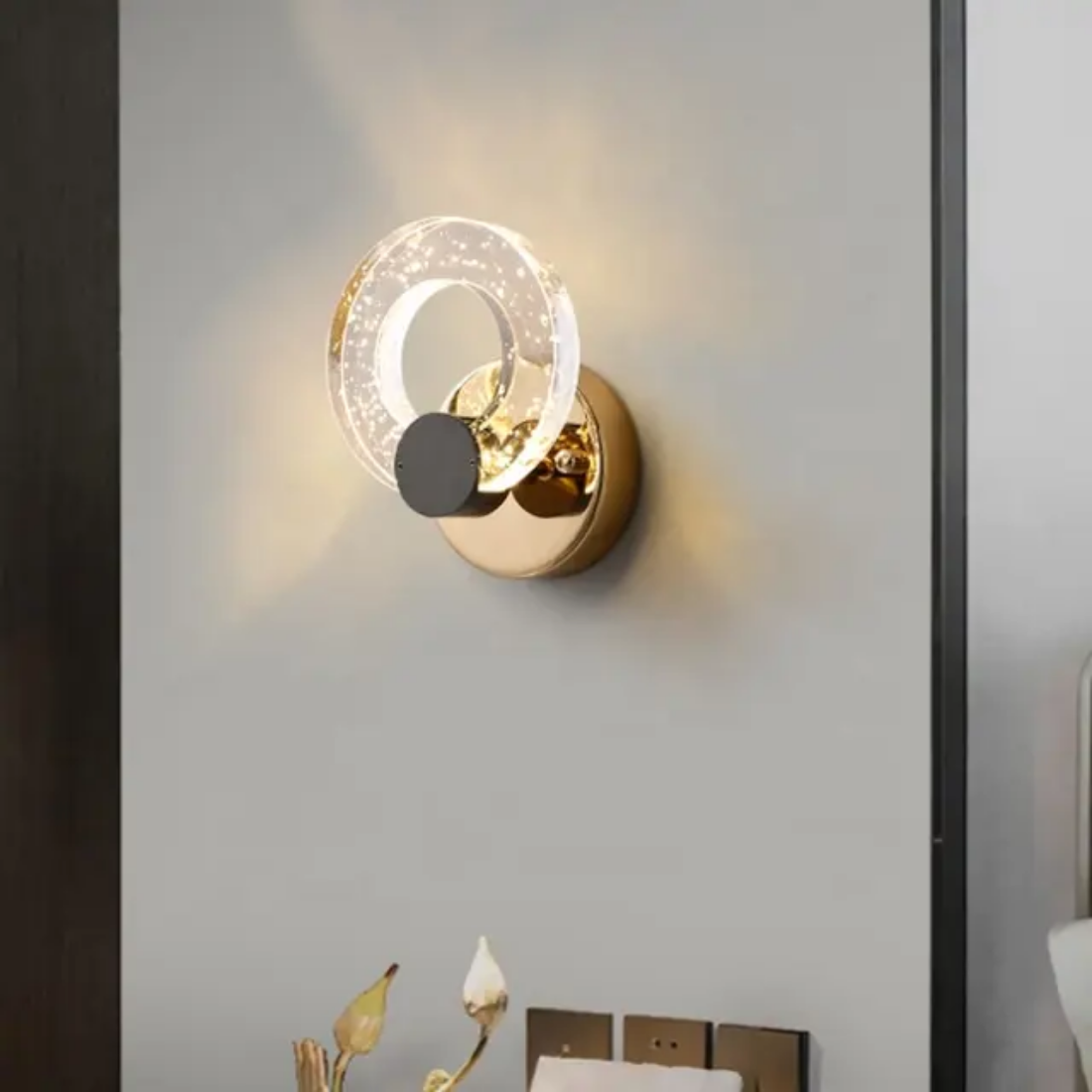 Crystal light Indoor bubble circle modern gold luxury Wall Lamp