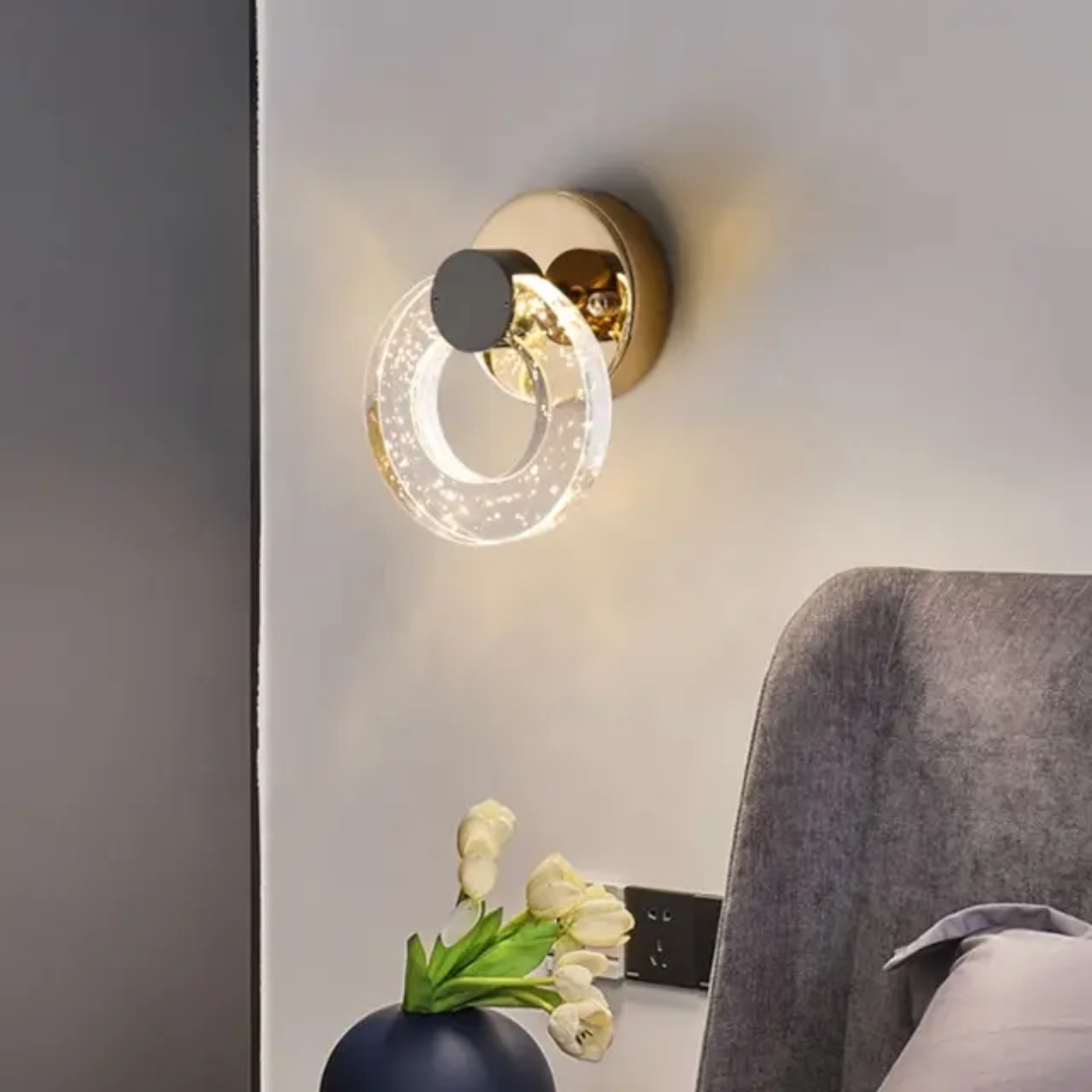 Crystal light Indoor bubble circle modern gold luxury Wall Lamp