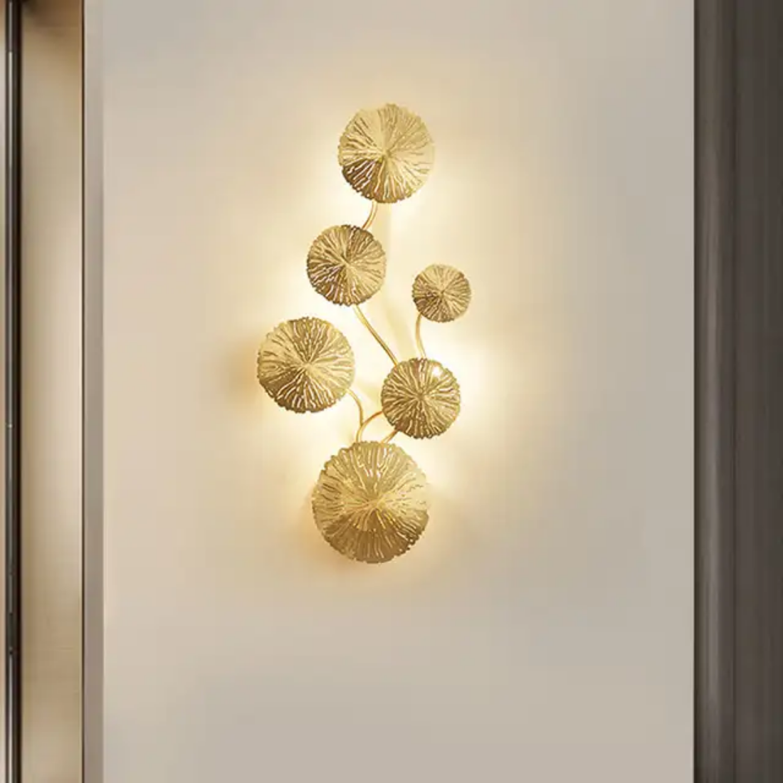 Copper Gold Lotus Leaf wall lamp