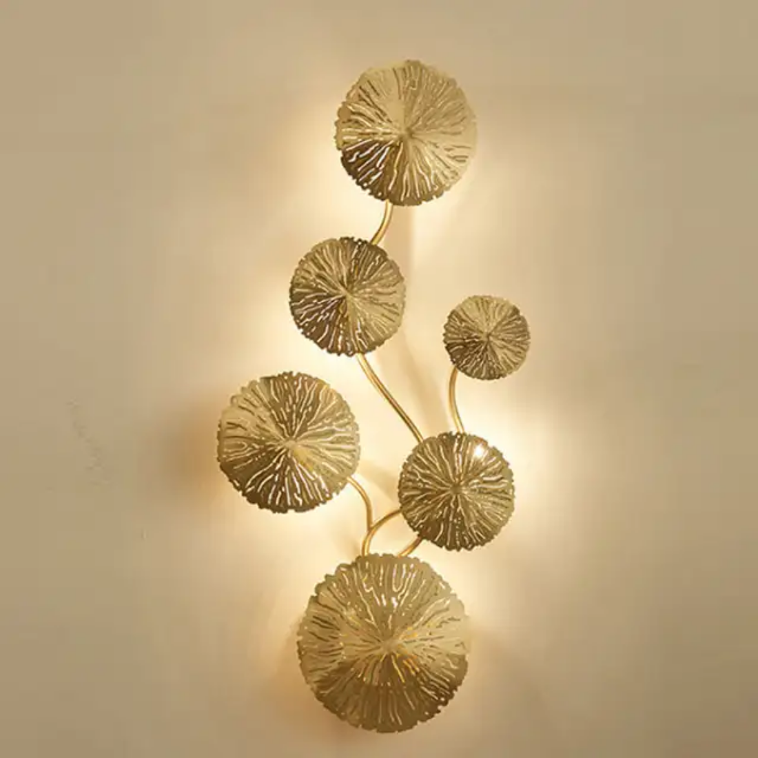 Copper Gold Lotus Leaf wall lamp