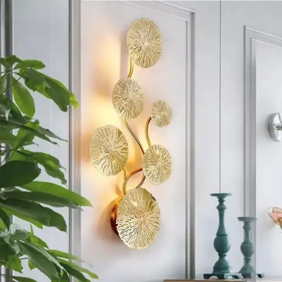 Copper Gold Lotus Leaf wall lamp