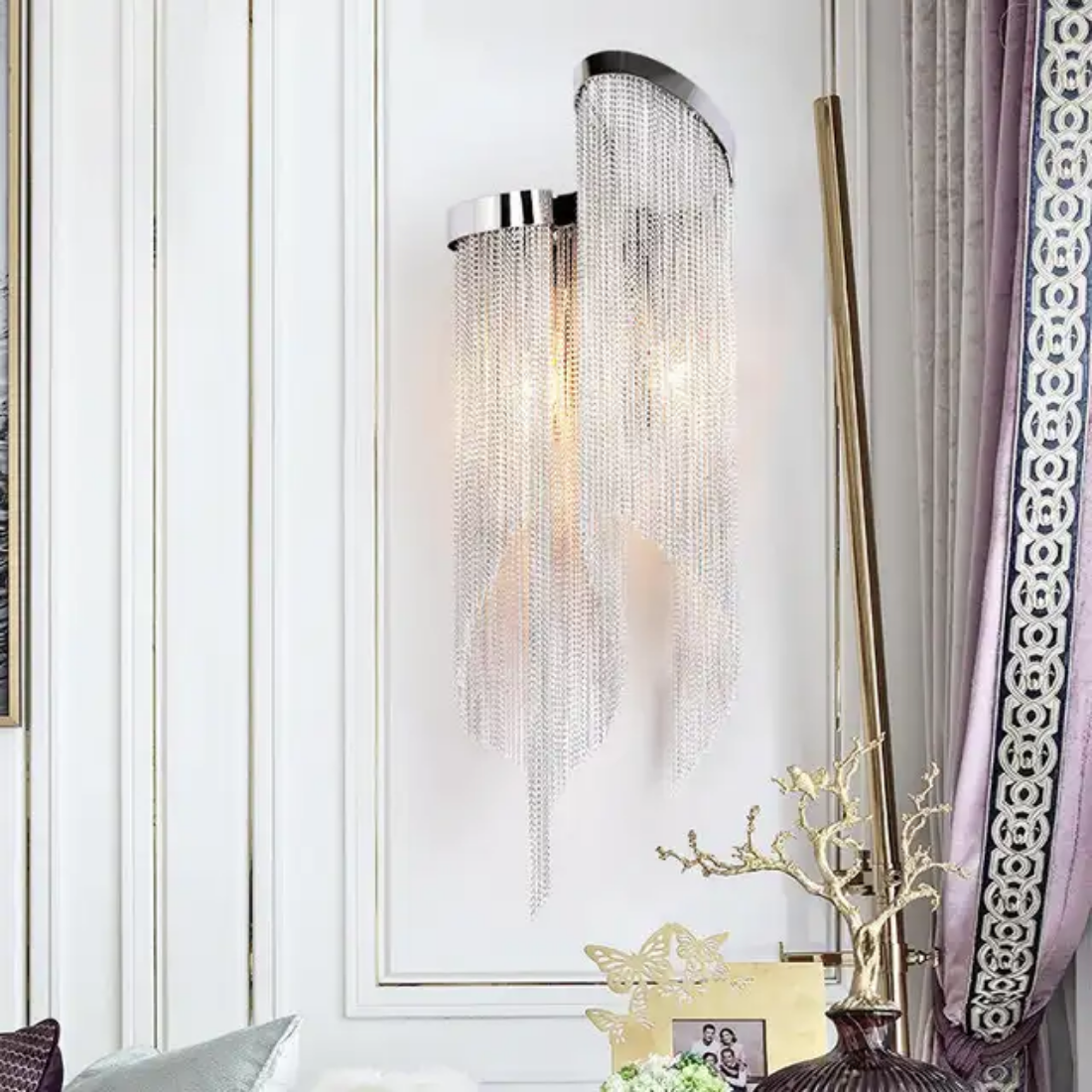 Modern fancy tassel sconce