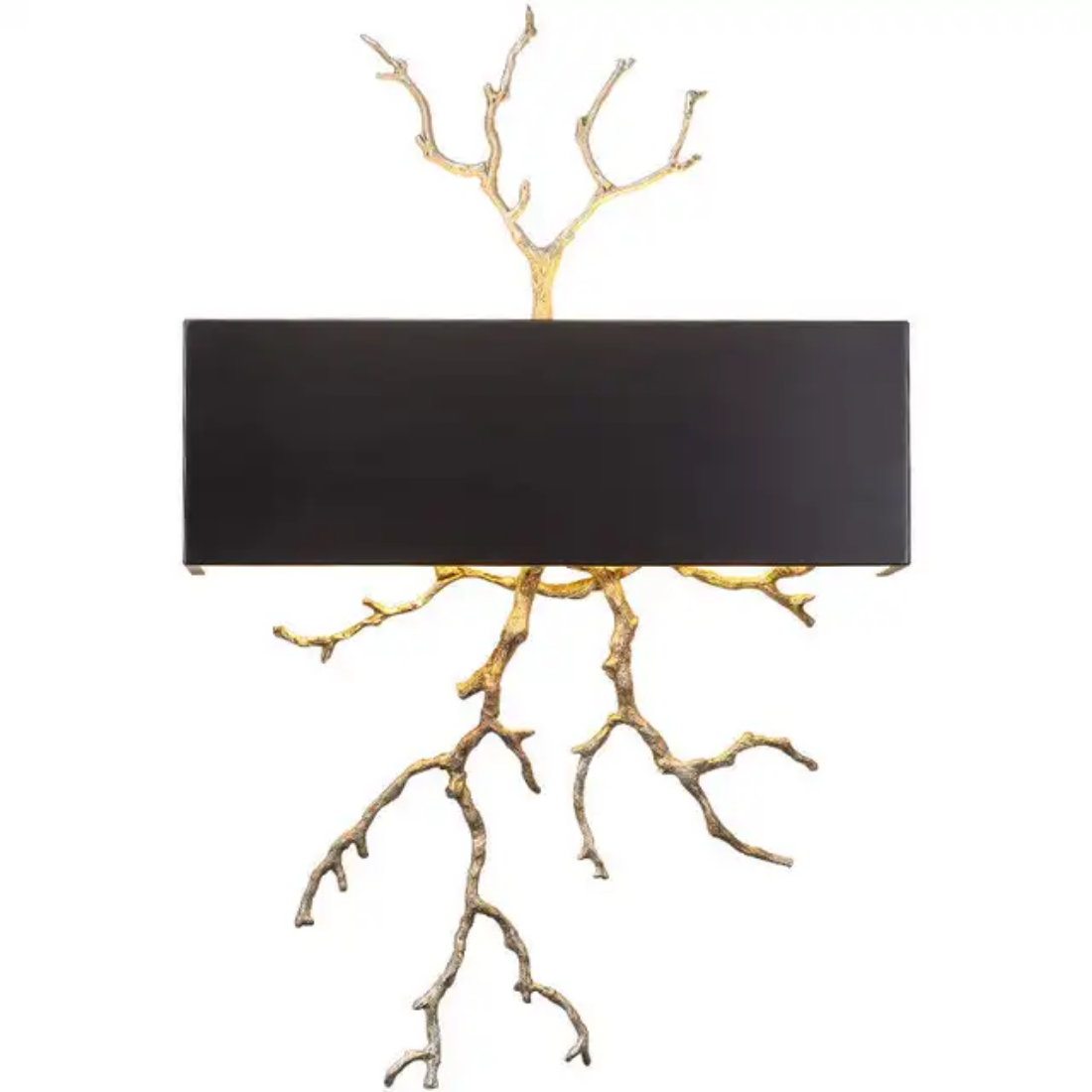 Creative tree branche mounted indoor sconce vintage gold copper