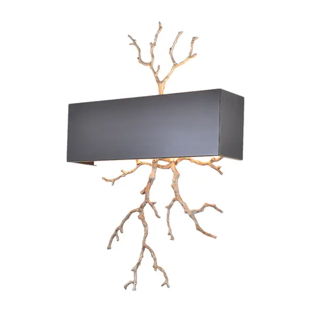 Creative tree branche mounted indoor sconce vintage gold copper