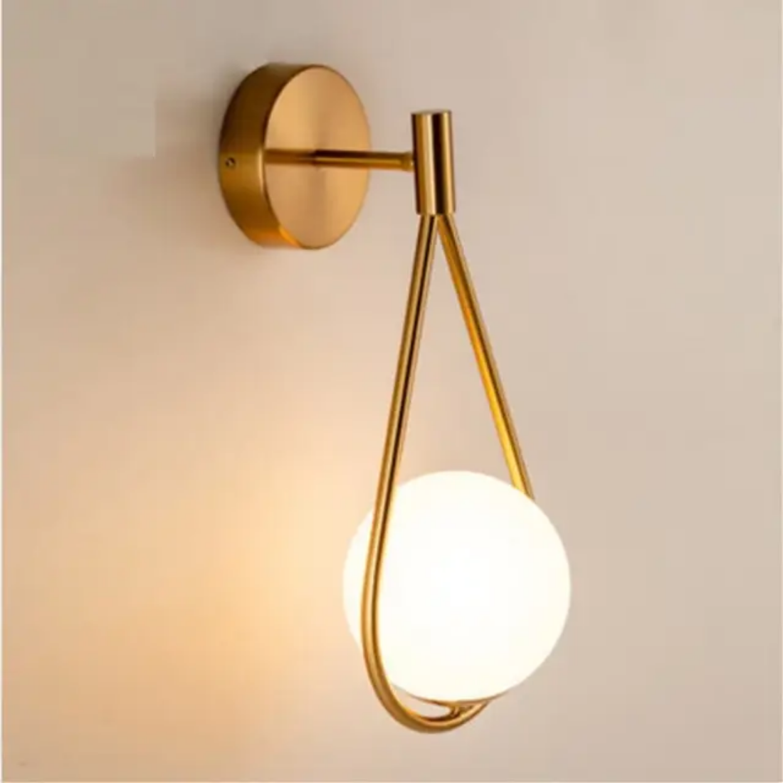 Lobby brass glass ball wall lamp