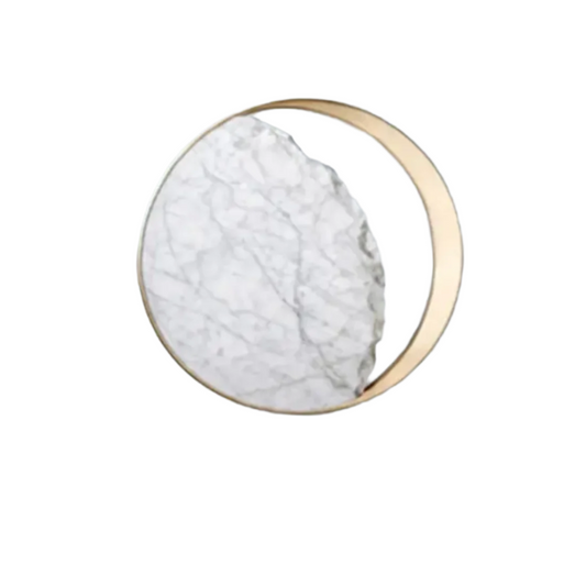 Natural round marble led wall lamp