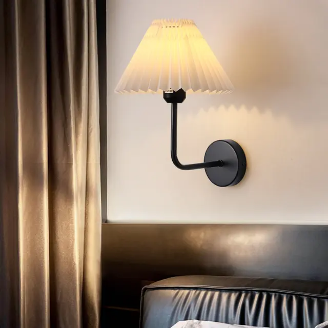 Wall mounted light with fabric shade