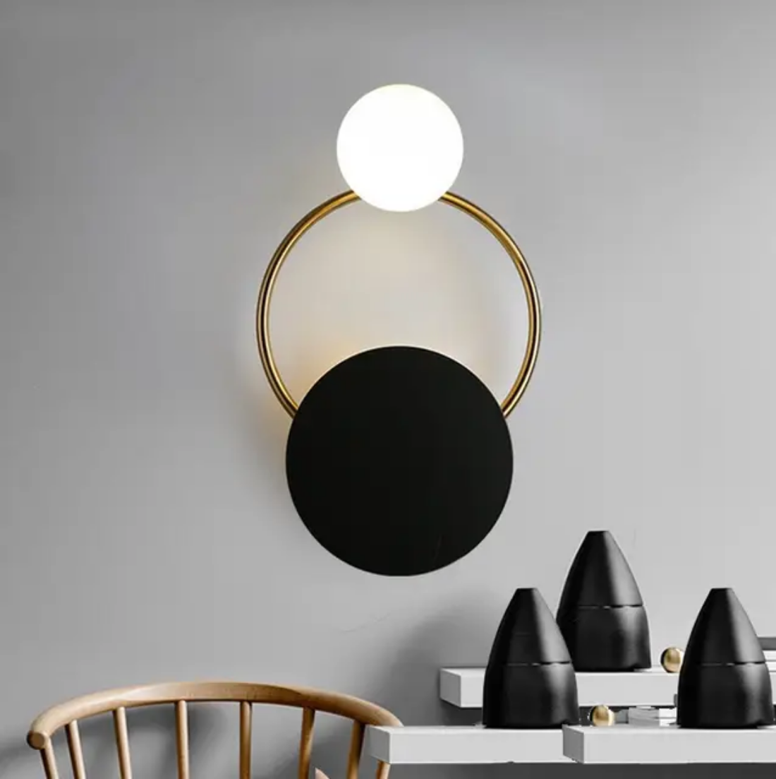 Modern Minimalist glass ball Circle Wall lamp