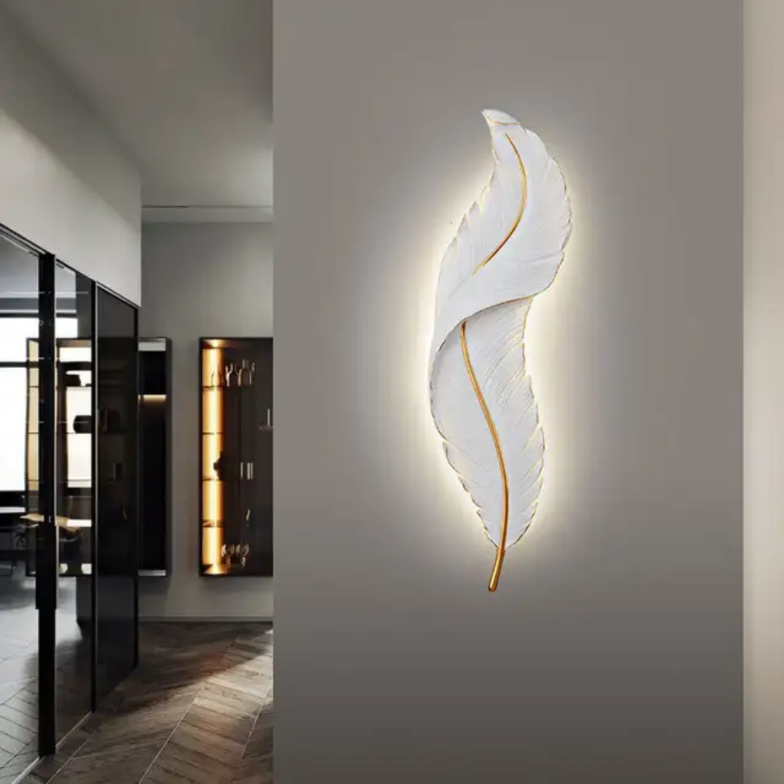 Creative feather shape sconce light