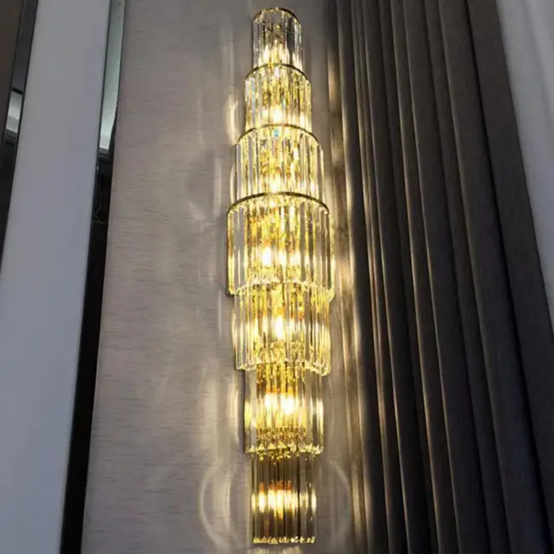 Luxury indoor gold wall lamp