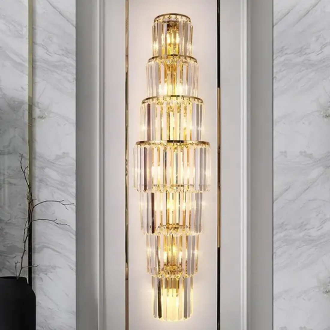 Luxury indoor gold wall lamp