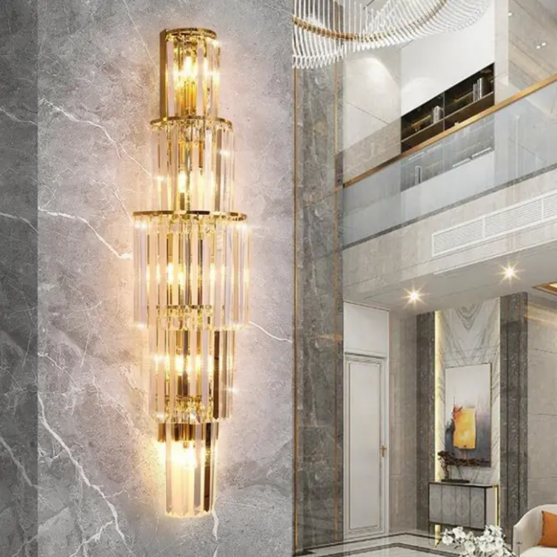 Luxury indoor gold wall lamp