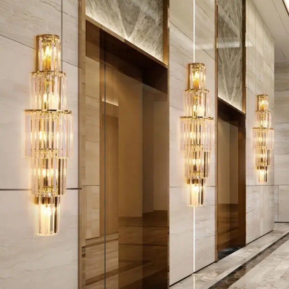 Luxury indoor gold wall lamp