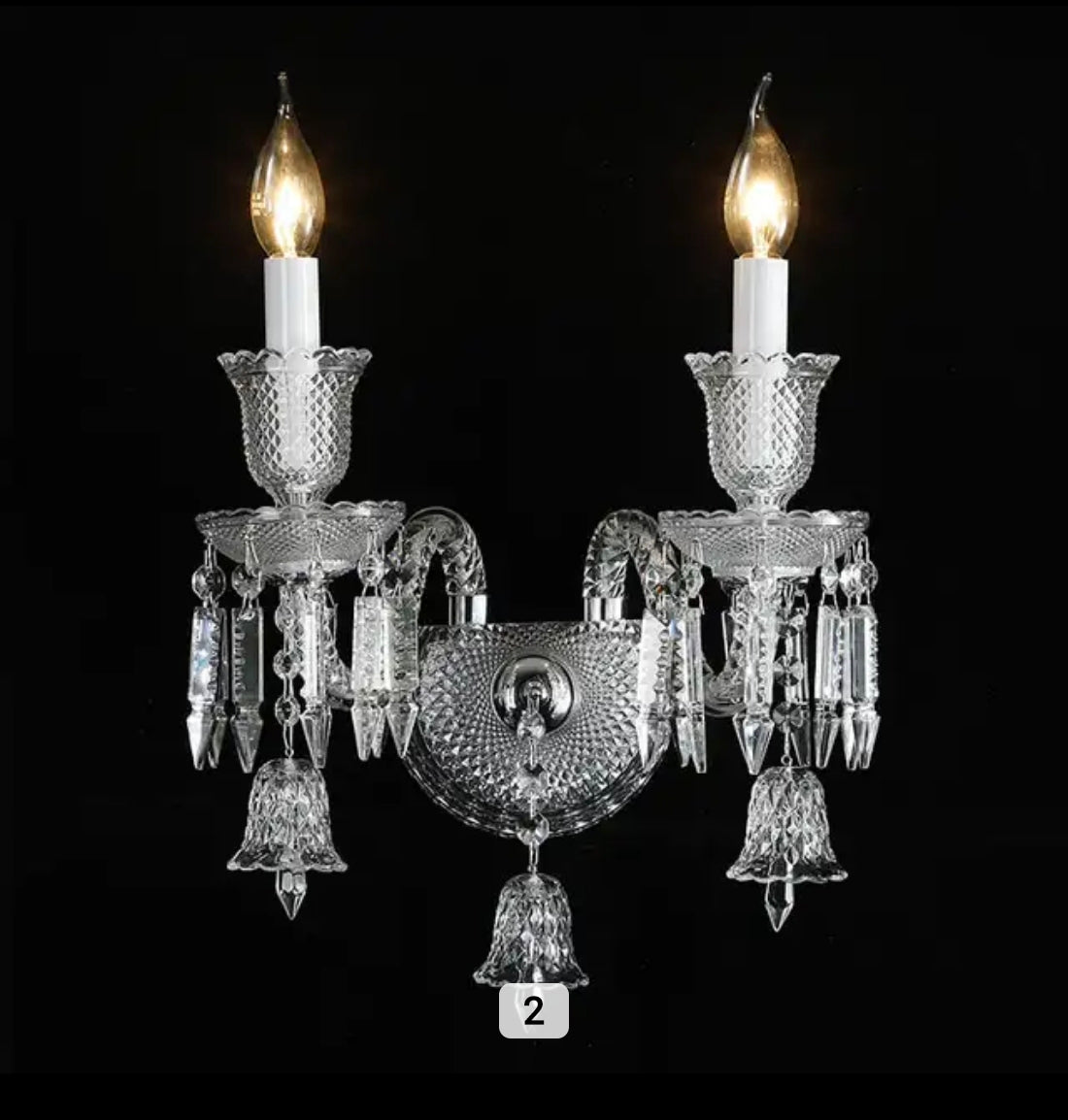 Luxury Candle Crystal Wall Lamp